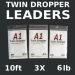 A1 Fly Leaders 3pack - 10ft 6lb TAPERED Twin Dropper